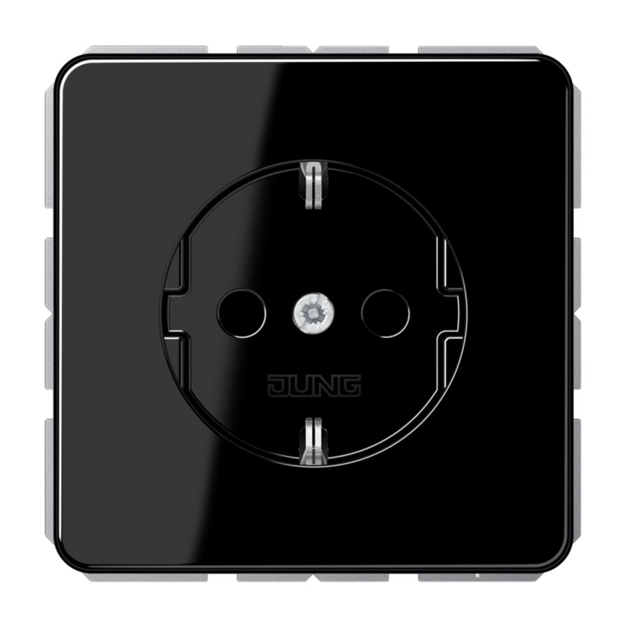 Wandcontactdoos zwart besch.cont. CD500