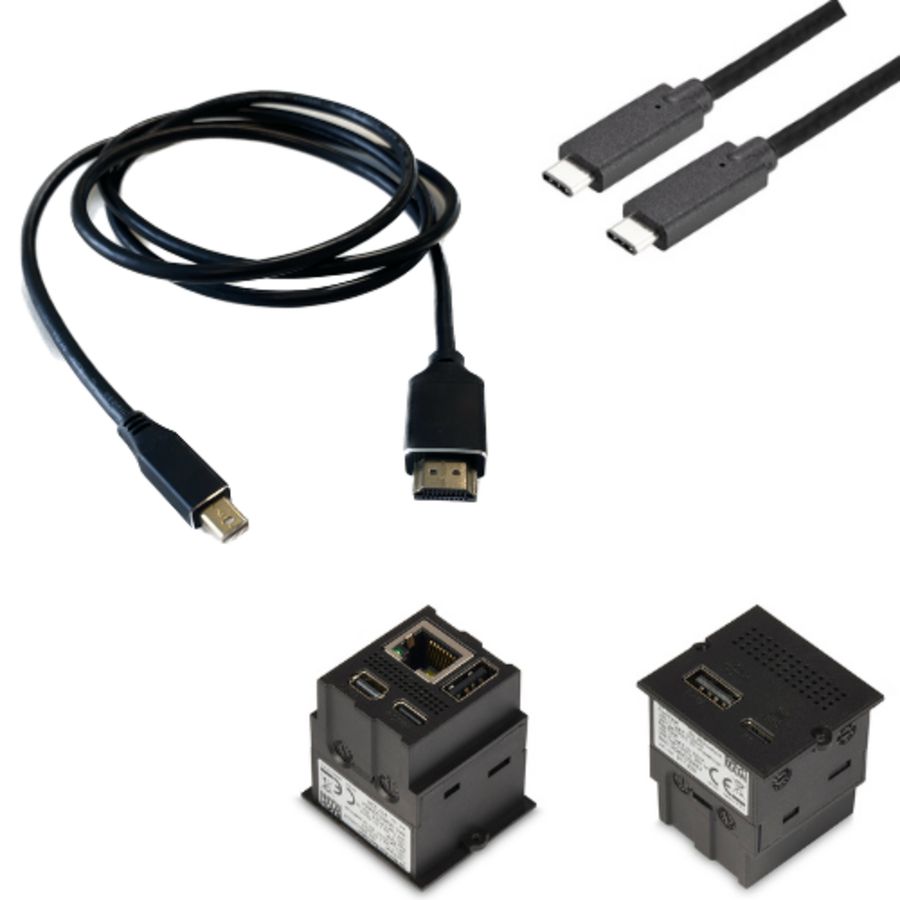 Inzetplaatje Mini Docking Station set v.v. HDMI kabel USB C