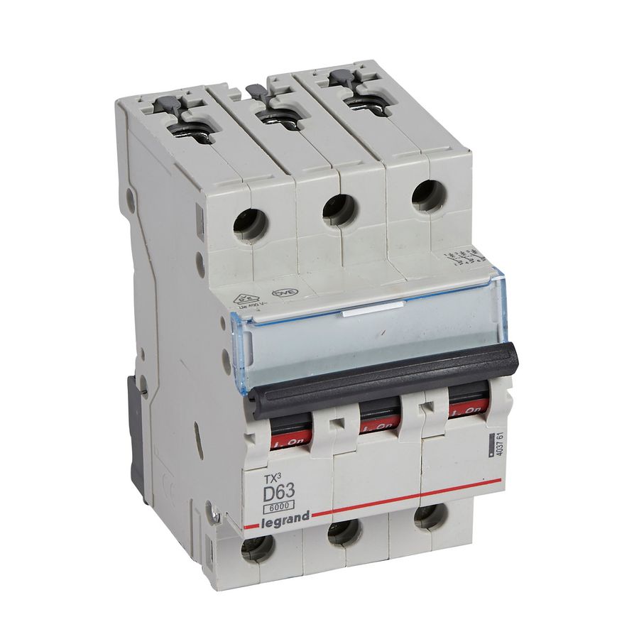 Installatieautomaat MCB TX3 3-polig D-karakteristiek 63A 6000A