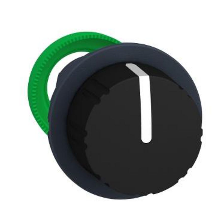 Kop keuzeschakelaar 3 pos Zwart Terugvering R naar M Geka