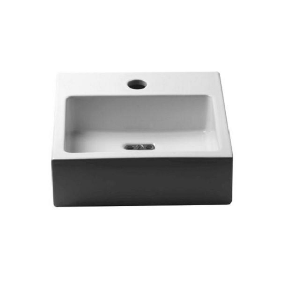 Flush 1 fontein 280x270x90mm wit keramiek met kraangat + plug