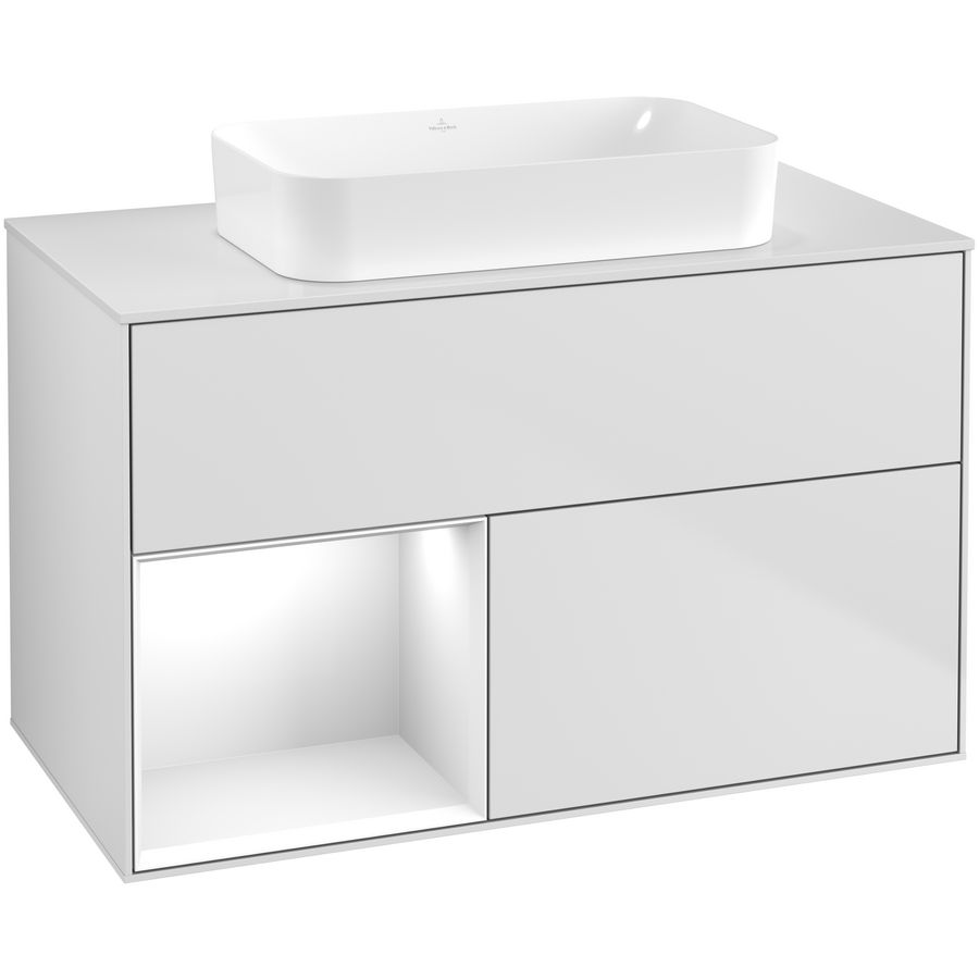 Wastafelonderkast Finion 1000x603x501mm White Matt Lacquer F651GFMT