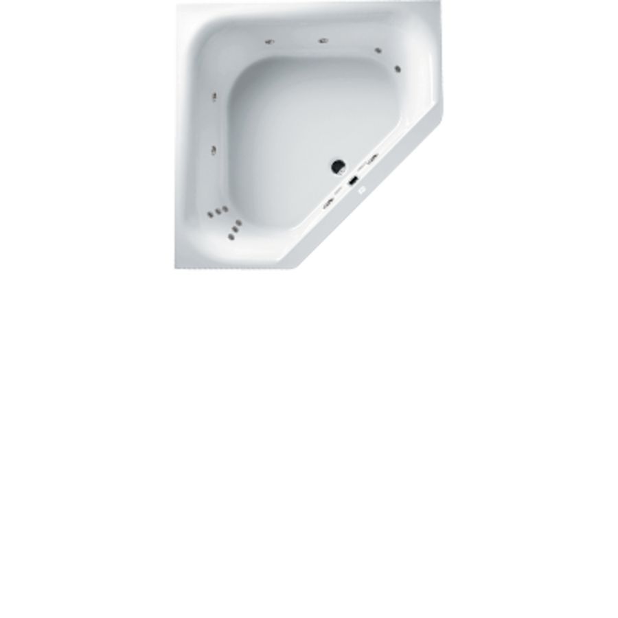 Whirlpool Austin Rihopool 145x145cm systeem FLOW rechts hoogglans wit