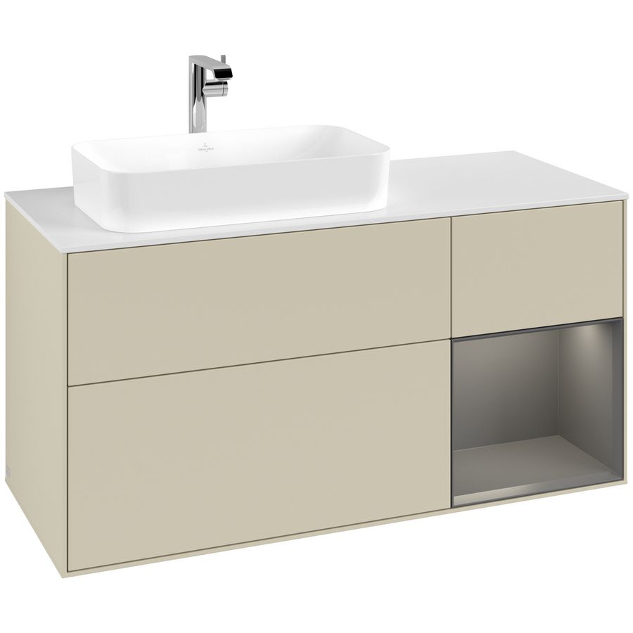 Wastafelonderkast Finion 1200x603x501mm S.Grey Matt Lacquer F281GKHJ