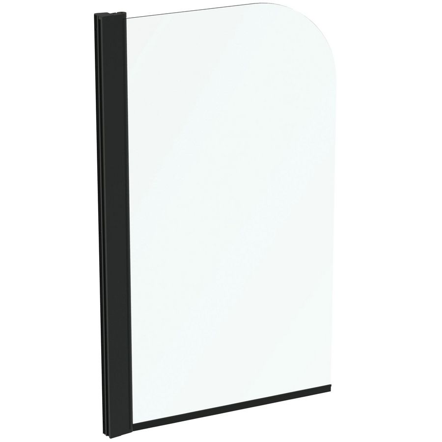 connect 2 badscherm 80cm ronde hoek silk black T9924V3