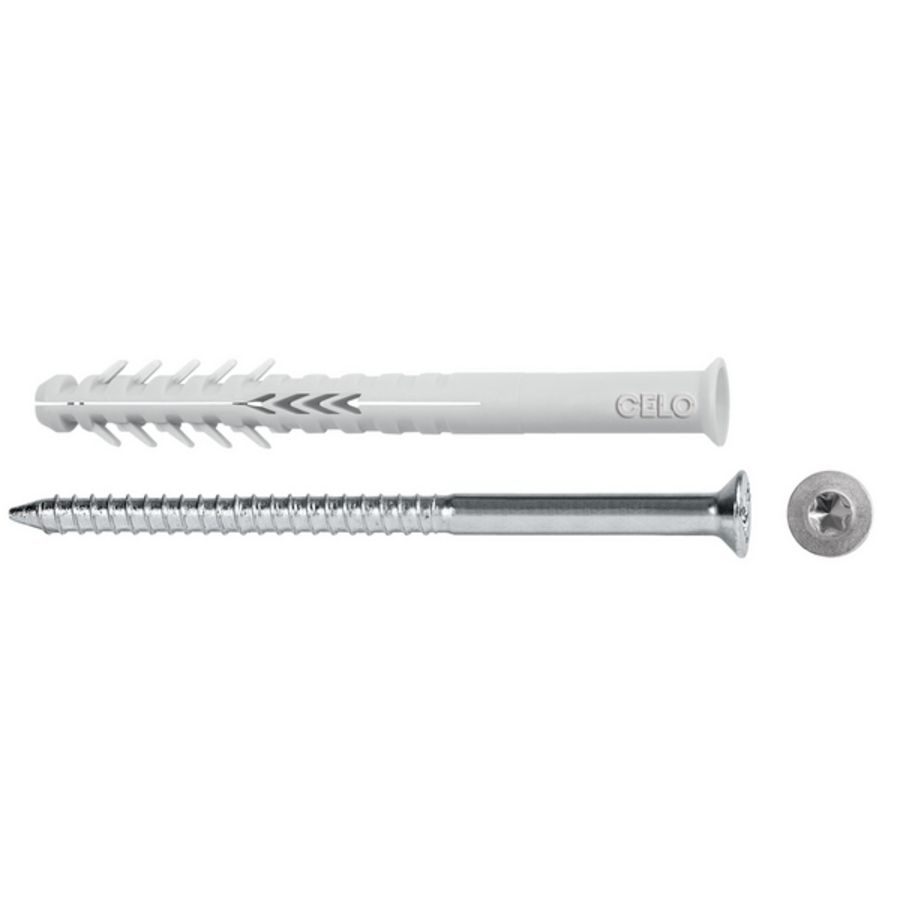 Kozijnplug nylon schroef hbr 10-200 torx VVE=25