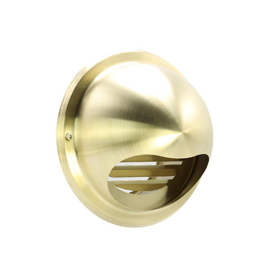 RVS buitenrooster bol model gaas Ø125mm messing