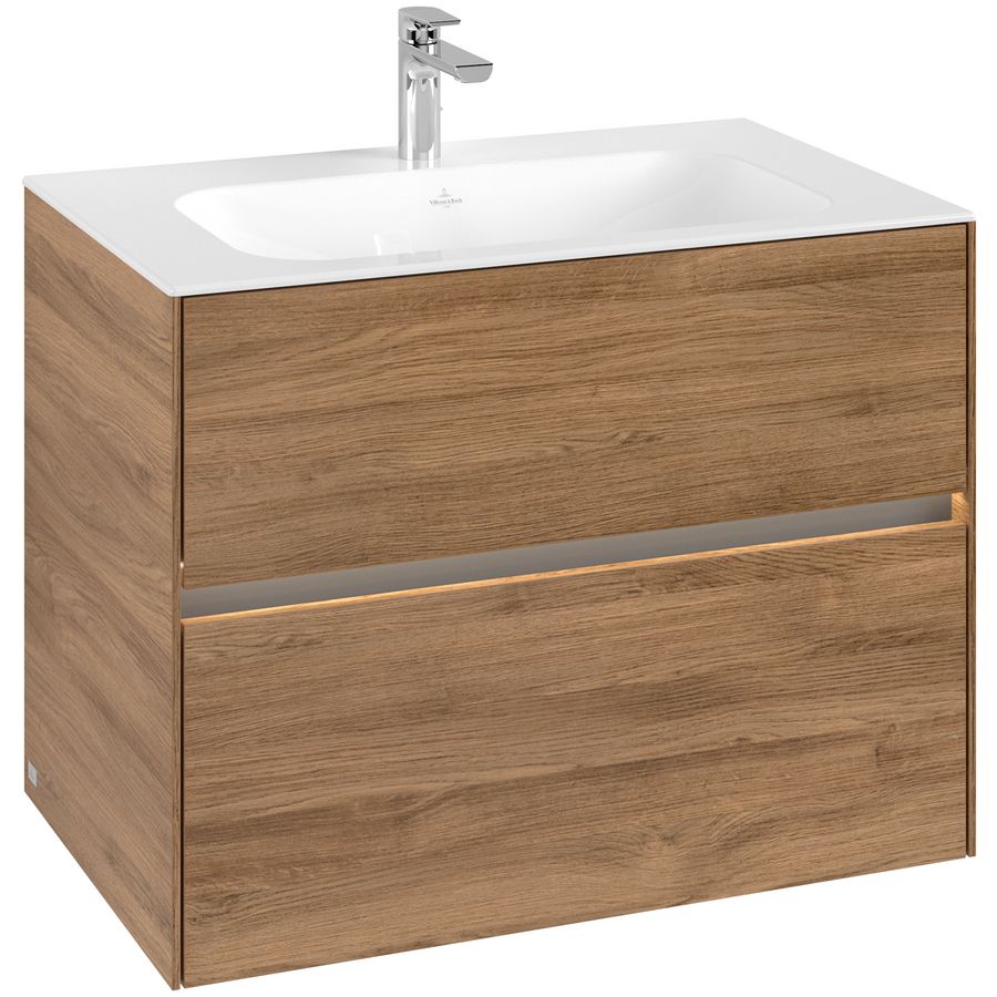 Wastafelonderkast Collaro 2x la (verlicht) 796x603x498mm Oak Kansas