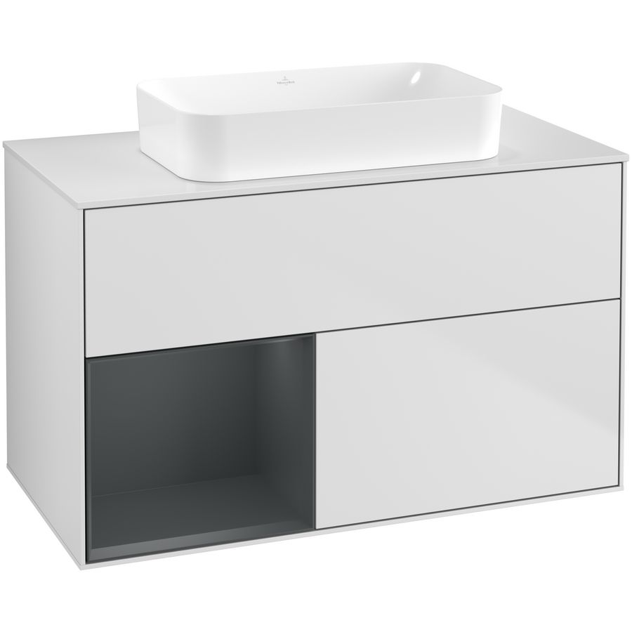 Wastafelonderkast Finion 1000x603x501mm White Matt Lacquer F651HGMT