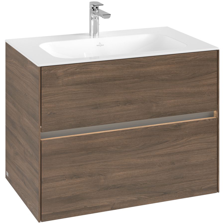 Wastafelonderkast Collaro 2x la (verlicht) 796x603x498mm Arizona Oak