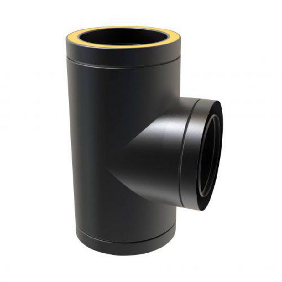 DW Ø125mm T-stuk 90° zwart