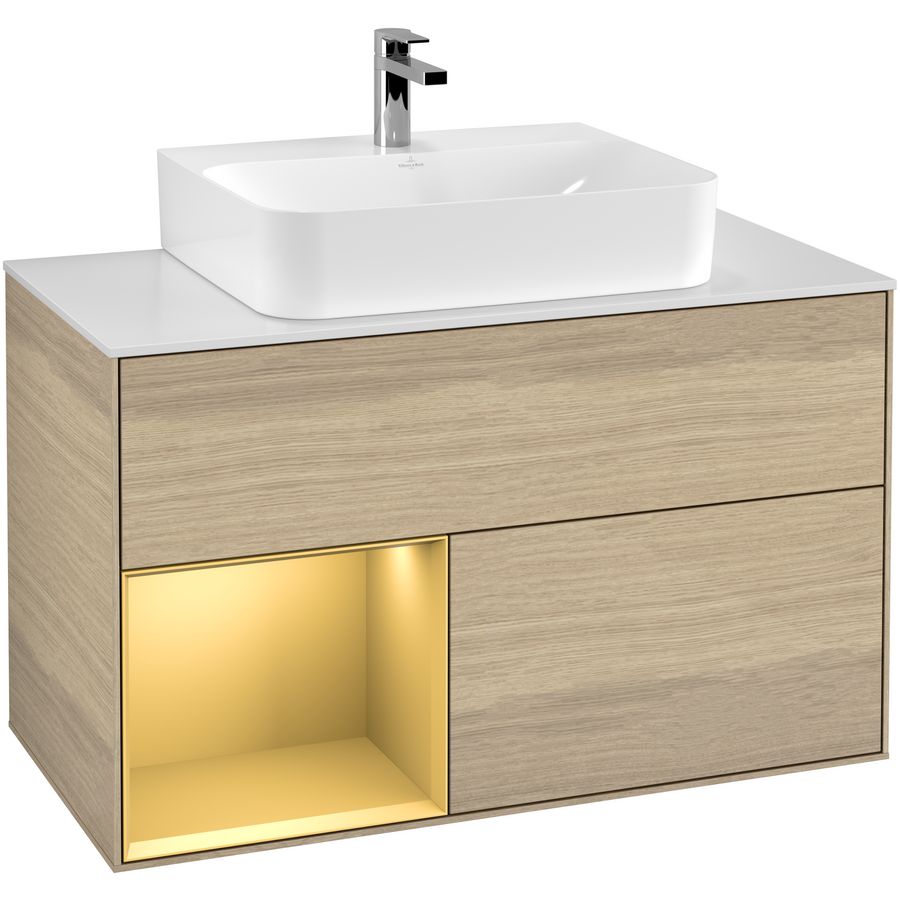 Wastafelonderkast Finion 1000x603x501mm Oak Veneer F111HFPC