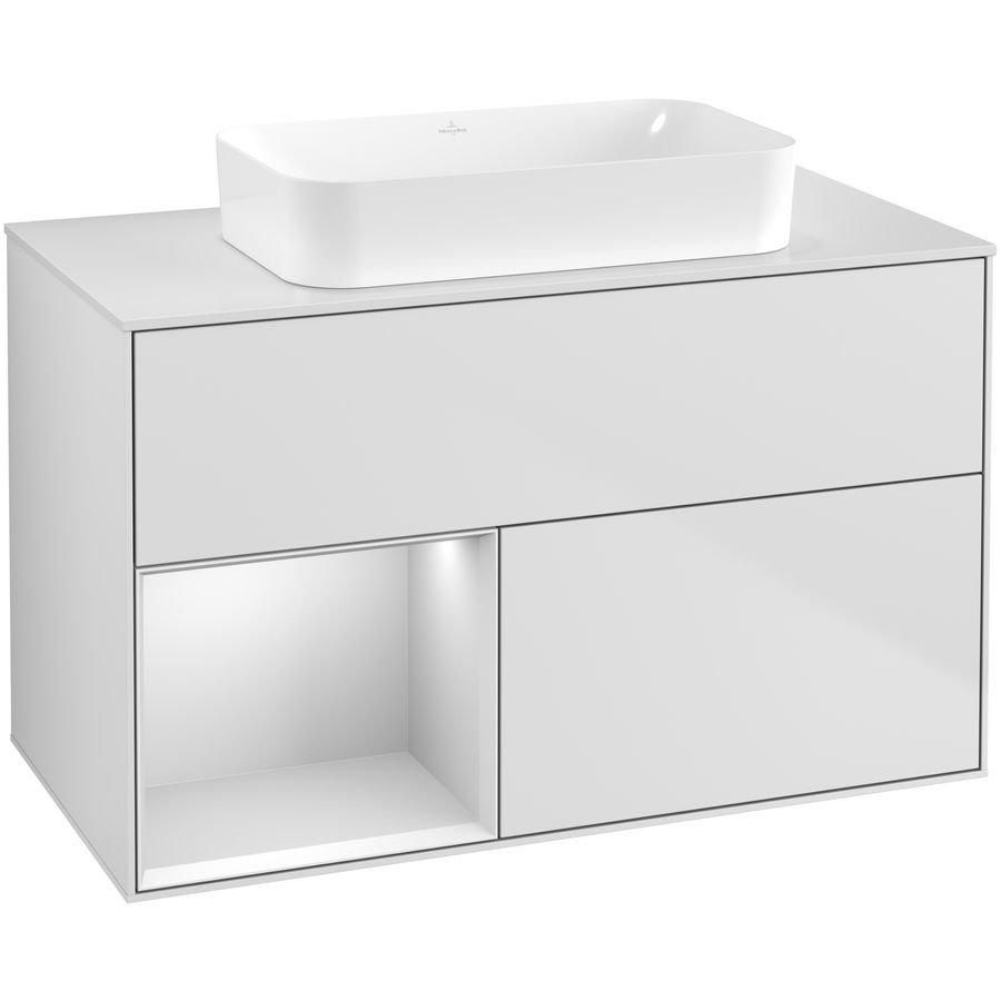 Wastafelonderkast Finion 1000x603x501mm White Matt Lacquer F651MTMT