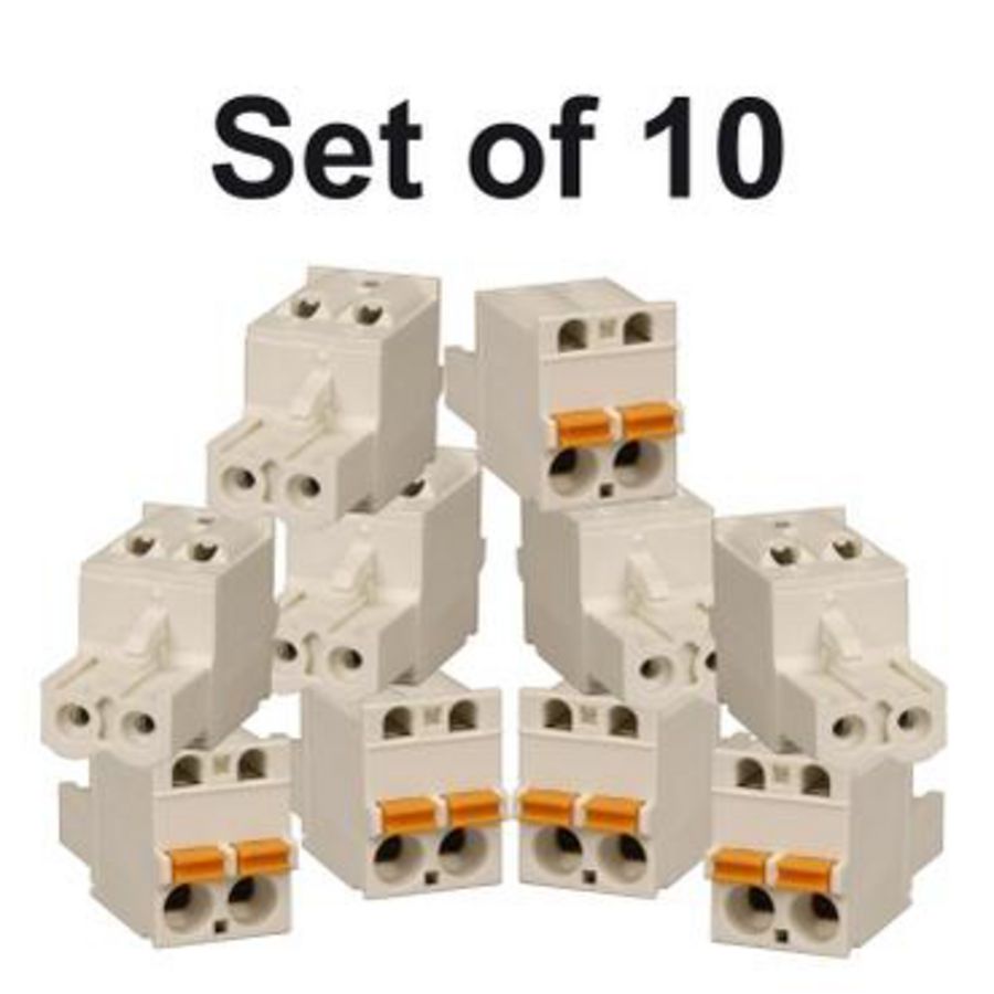 Doos a 10st. Connector 2-pins Veldbekabeling Veerklemmen