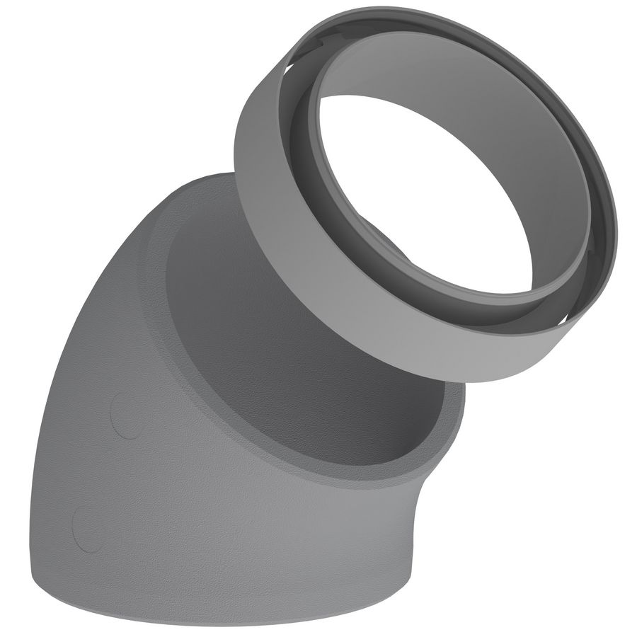 Bocht geisoleerd 45° DucoFlex Star met koppelstuk Ø160mm