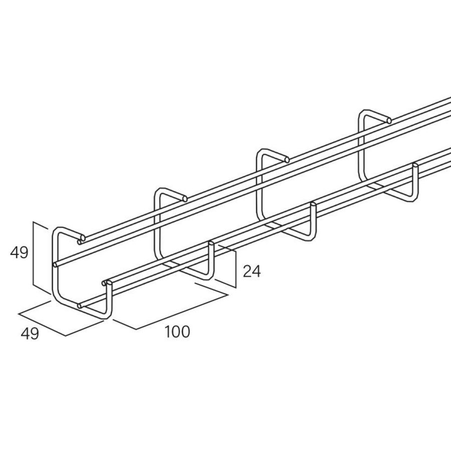 Lengte a 3m. Draadgoot G-mini RVS316L