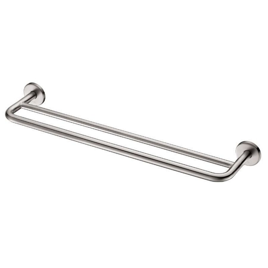 Handdoekbeugel 60cm dubbele stang RVS mat gepolijst