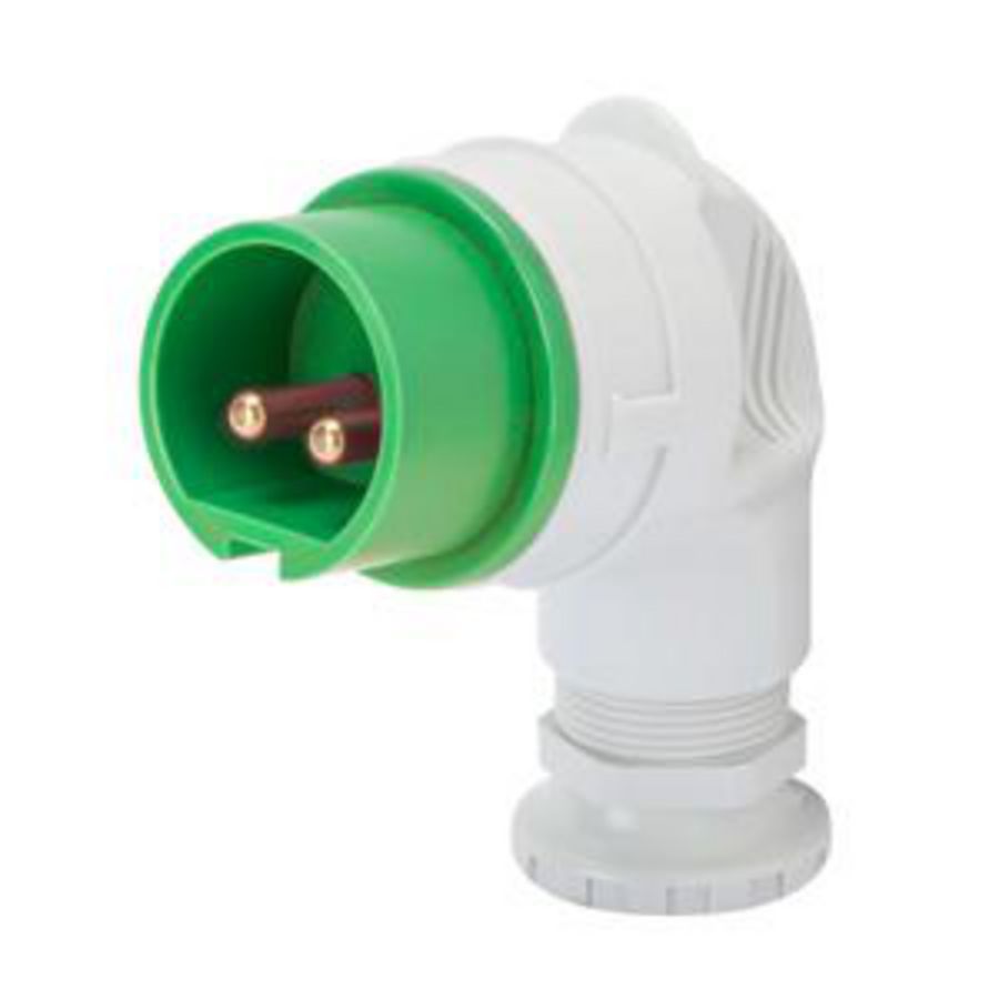 CEE CONTACTSTOP 2P 16A 20/25V 40/50V 100/200HZ-GROEN VVE=10