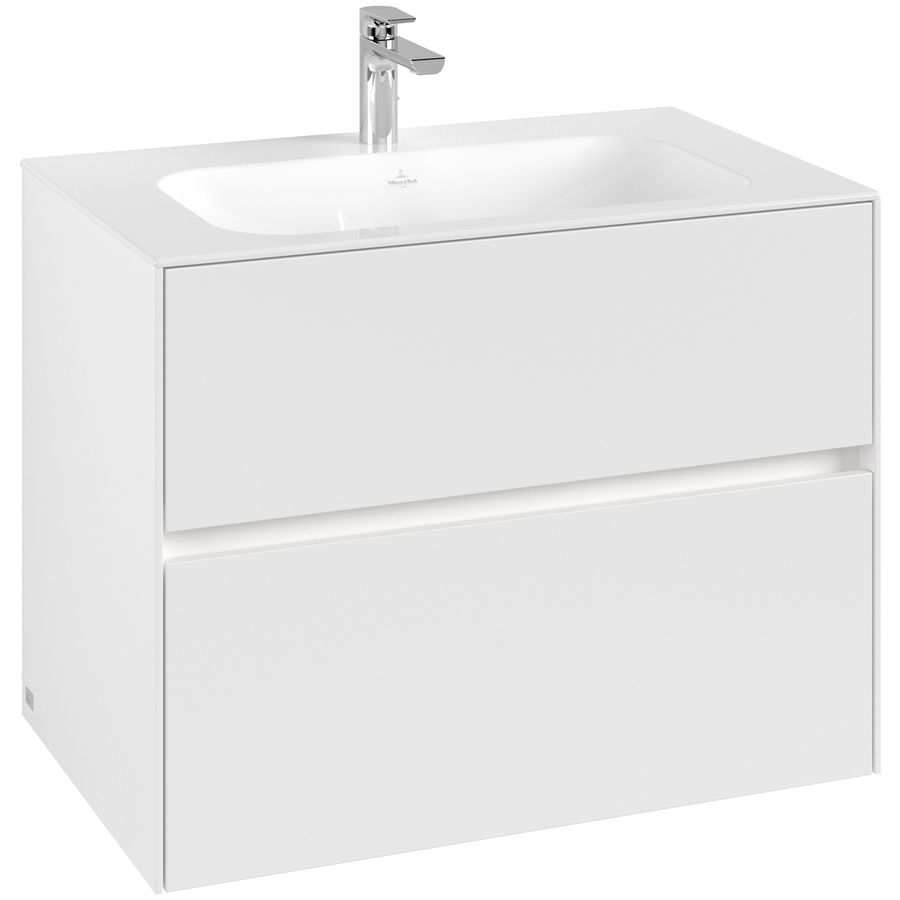 Wastafelonderkast Collaro 2x la (verlicht) 796x603x498mm White Matt