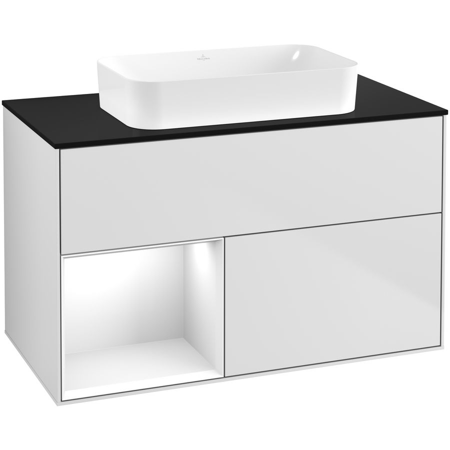 Wastafelonderkast Finion 1000x603x501mm White Matt Lacquer F652GFMT