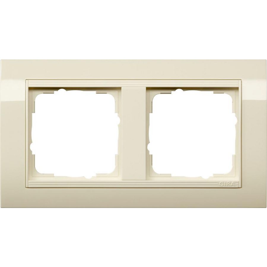 Afdekraam 2-v bred Gira Standard 55 creme wit