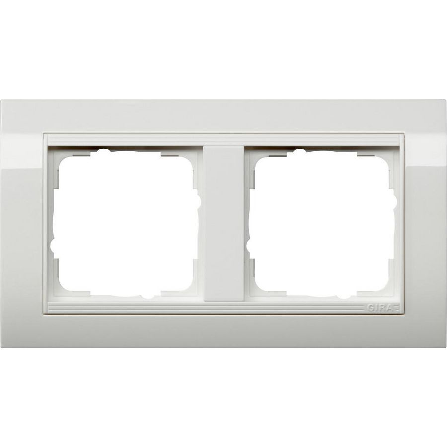 Afdekraam 2-v bred Gira Standard 55 zuiver wit