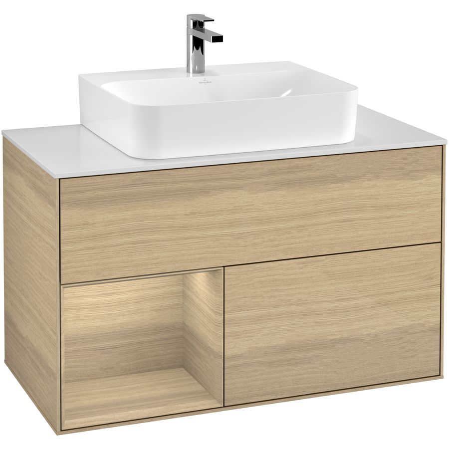 Wastafelonderkast Finion 1000x603x501mm Oak Veneer F111PCPC
