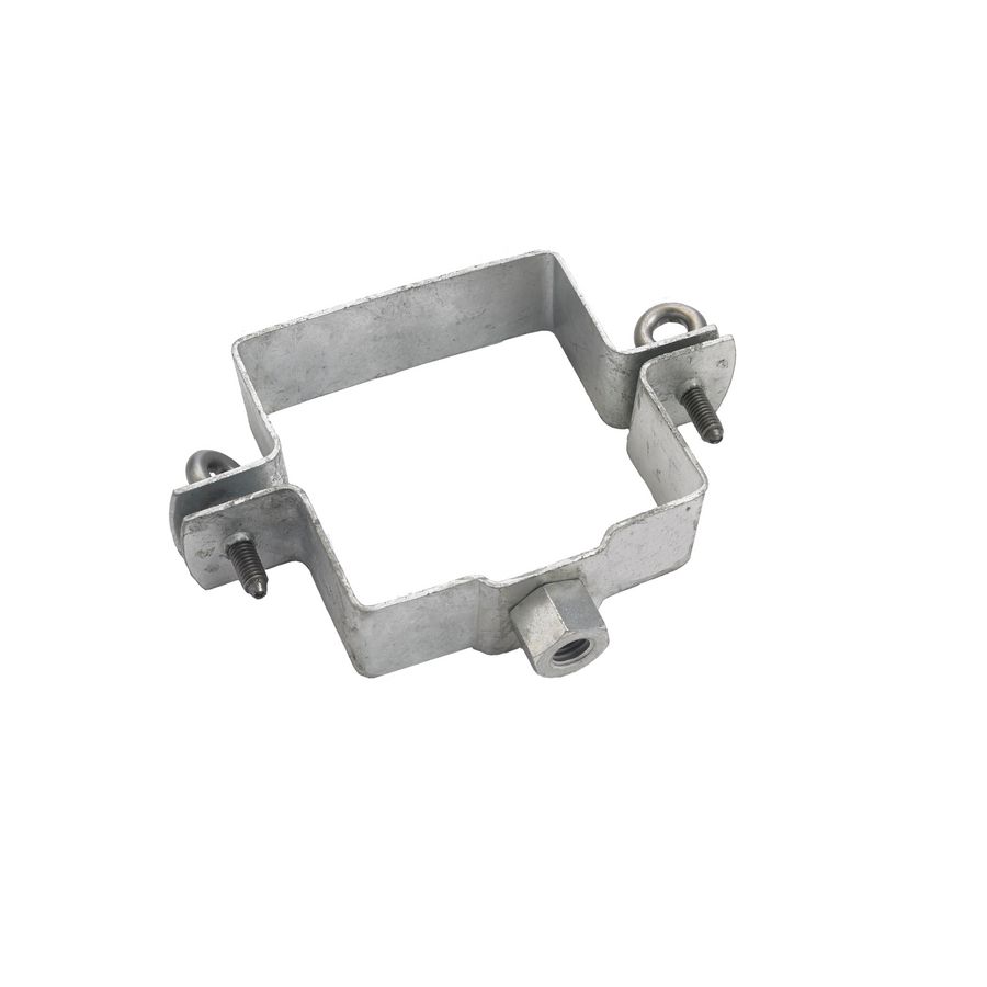 Scharnierpijpbeugel HWA verzinkt vierkant 100x100mm met combimoer M8/M10