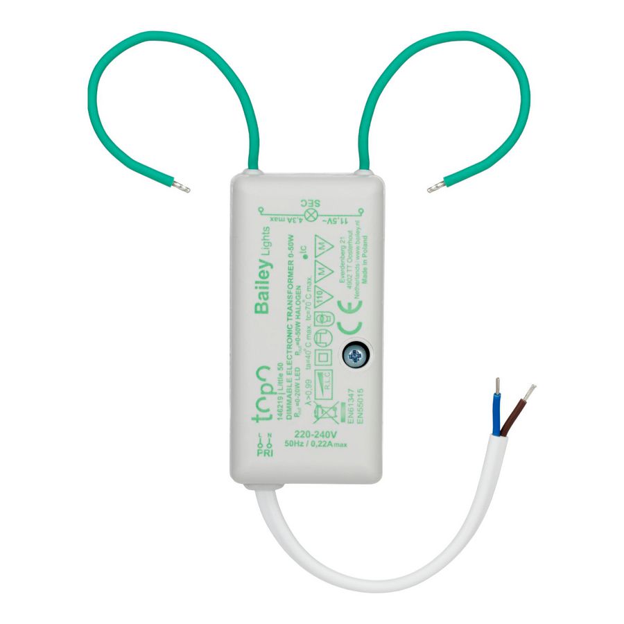 Transformator laagvolt TOPO Little 12V AC 0-50W LED 0-20W