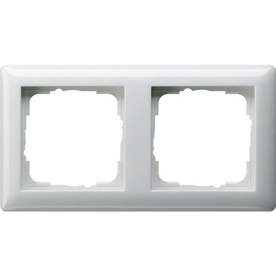 Afdekraam 2-v Gira Standard 55 zuiver wit