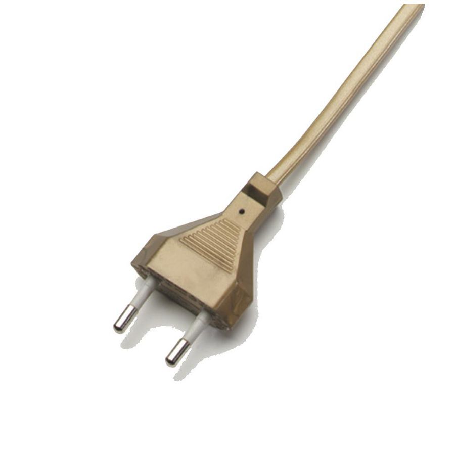 Eurosnoer H03VVH2-F 2x0,75 goud 2m.