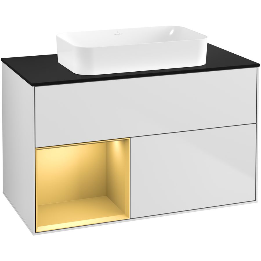 Wastafelonderkast Finion 1000x603x501mm White Matt Lacquer F652HFMT