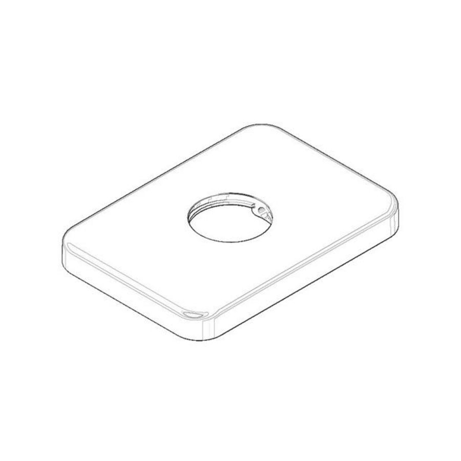 Rozet 78x55x8,5mm Platina gebors.