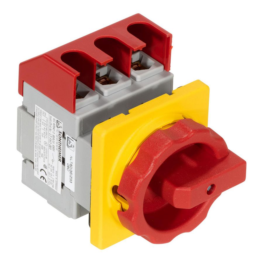 Hoofdschakelaar nood-uit 63A 3-polig 4-gats frontmontage A551325