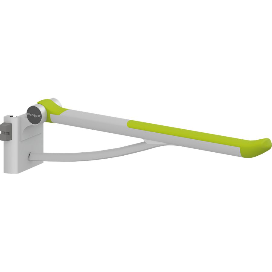 Toiletsteun verstelbaar links v. montage op wandrail 700mm lime green