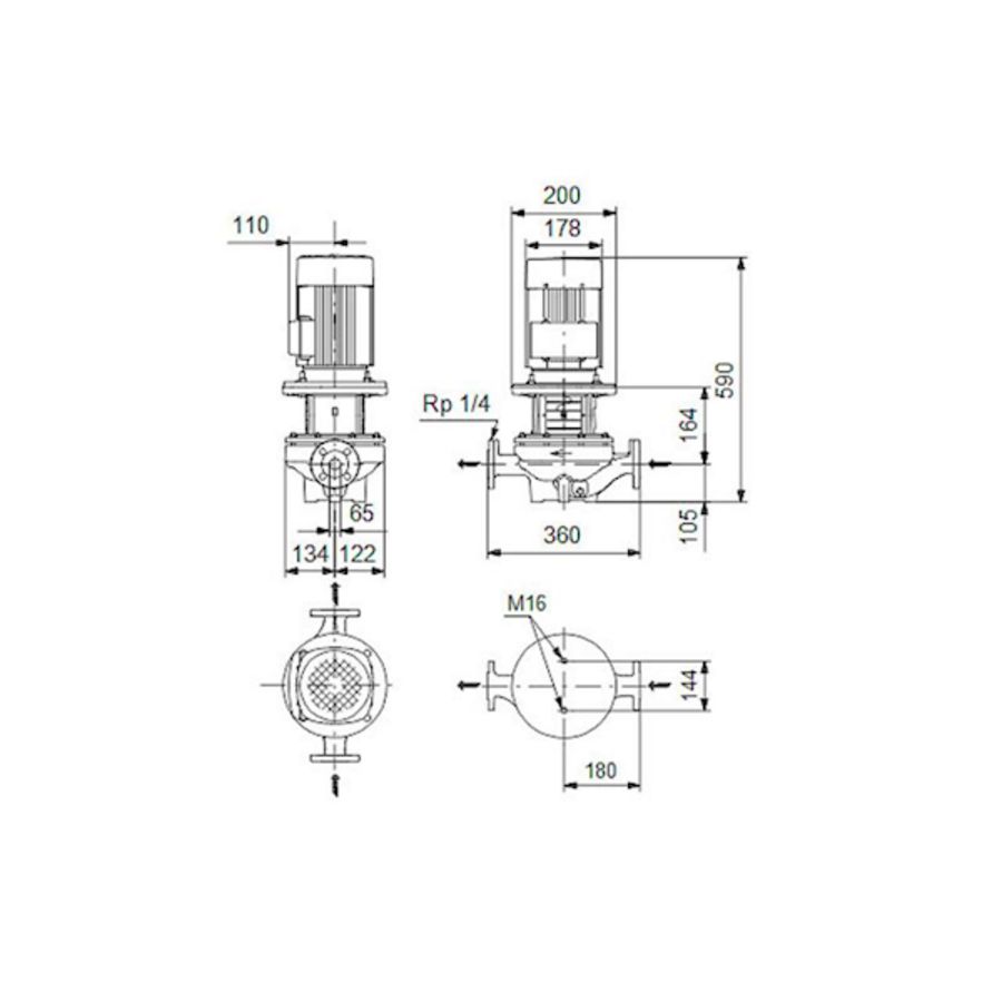 Inlinepomp TP 65-170/2-A-F-A-BQQE 400D 50HZ