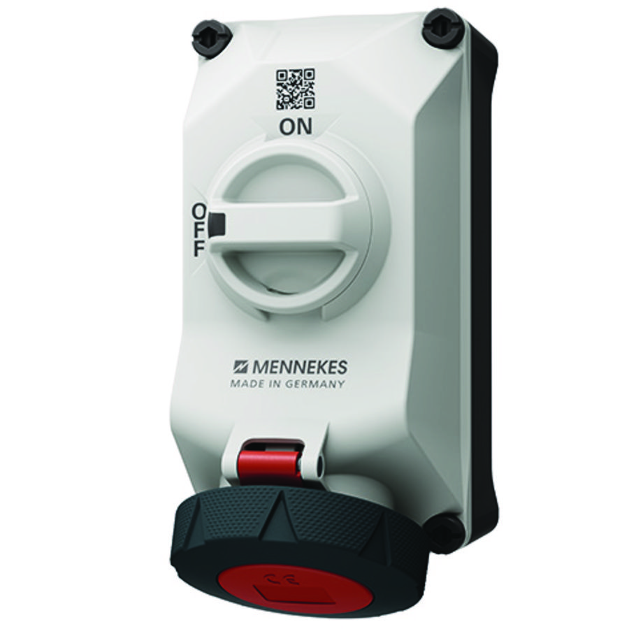 Wandcontactdoos 32A 4-polig  3H 400-440V IP67 DUO