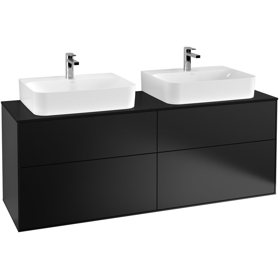 Wastafelonderkast Finion 1600x603x501mm Black Matt Lacquer G18200PD
