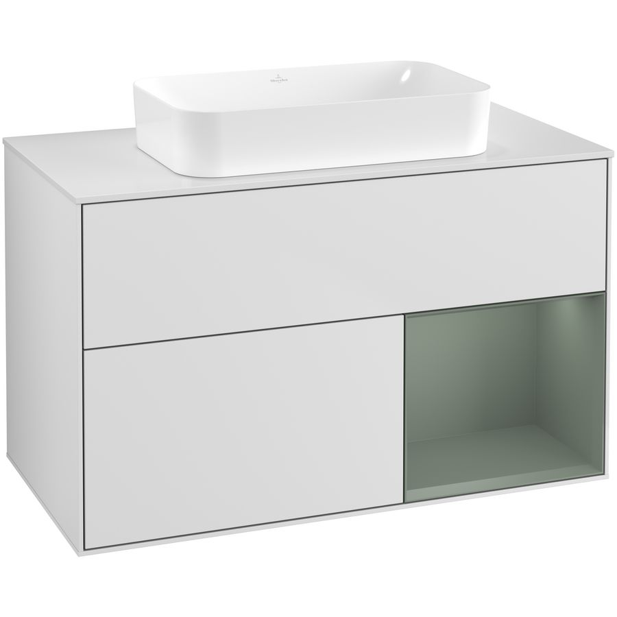 Wastafelonderkast Finion 1000x603x501mm White Matt Lacquer F661GMMT