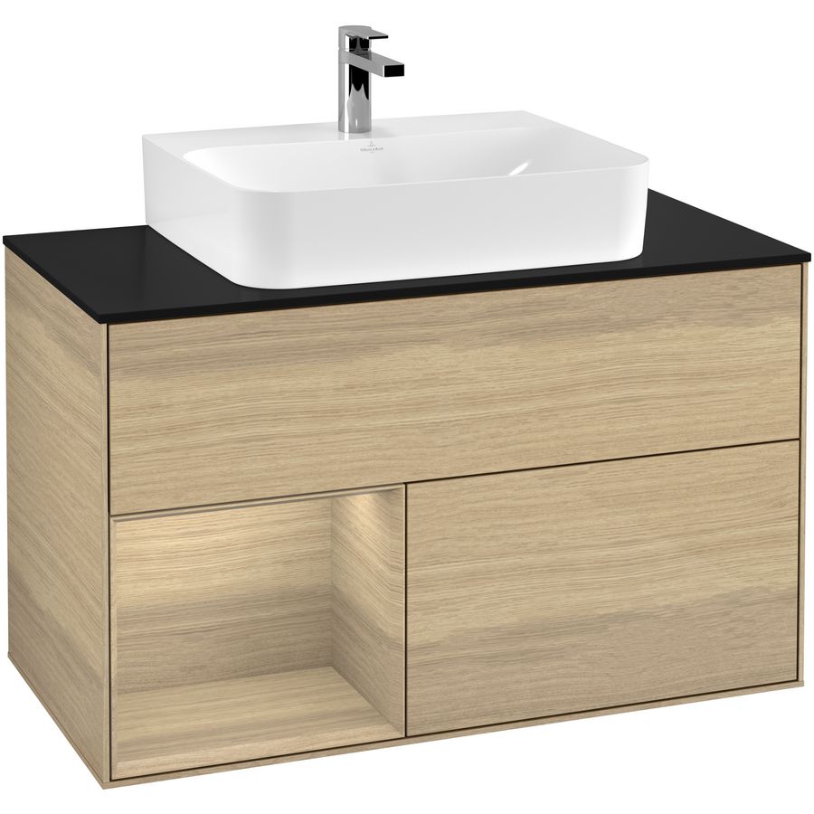 Wastafelonderkast Finion 1000x603x501mm Oak Veneer F112PCPC