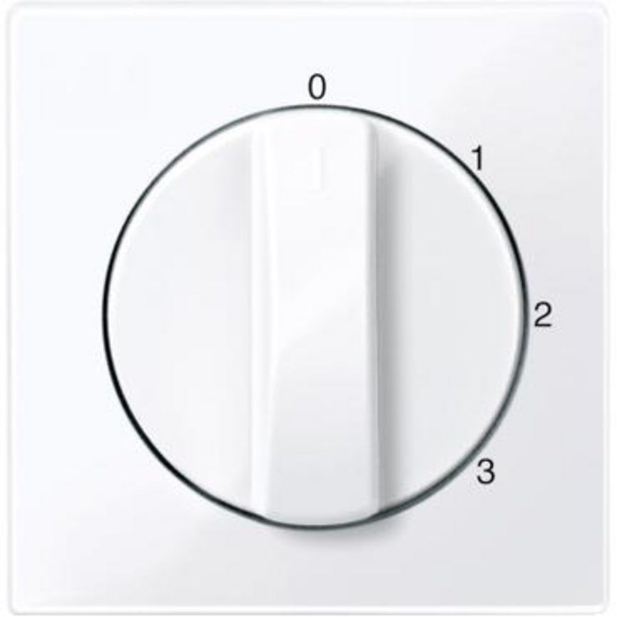 CentRALplate three-step rotary switch active white glossy