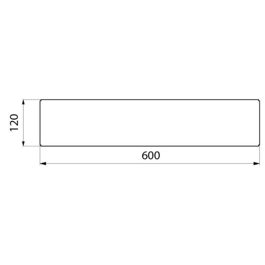 Planchet 600x120mm staal wit geepoxeerd