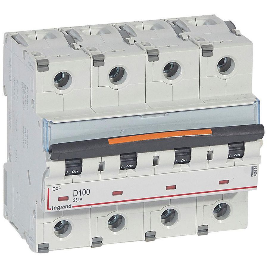 Installatieautomaat 4-polig D-karakteristiek 100A 25kA DX³ DIN