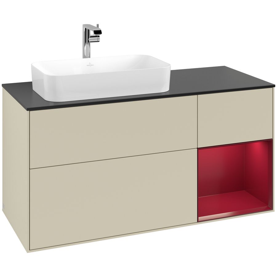 Wastafelonderkast Finion 1200x603x501mm S.Grey Matt Lacquer F282HBHJ