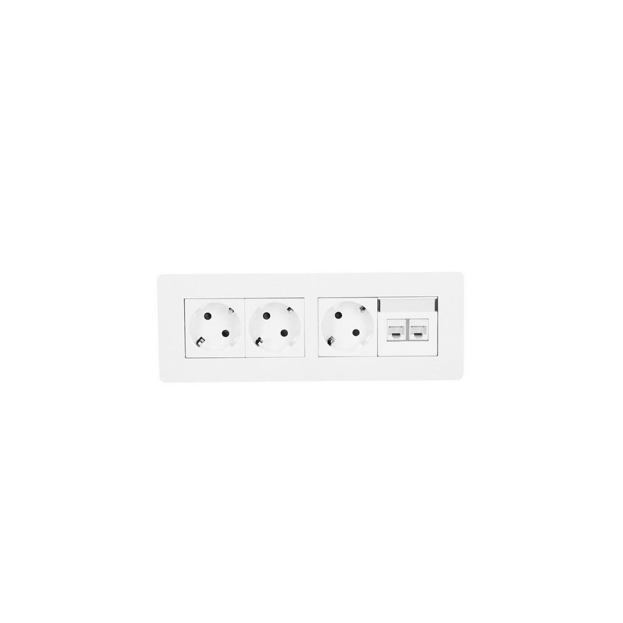 EVIA 3x 230V RA 2x CAT6 1m GST o.g. wit RAL9016