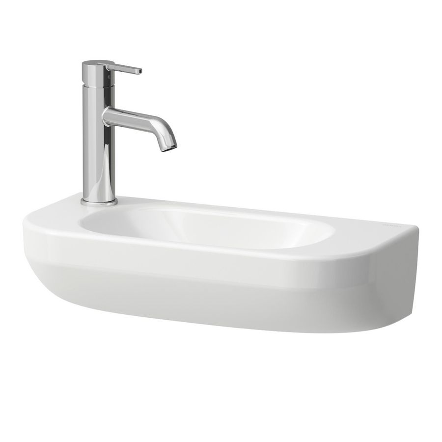 Fontein LUA 50x23cm met kraangat links -overloop Lcc wit