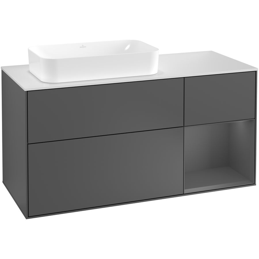 Wastafelonderkast Finion 1200x603x501mm Antr. Matt Lacquer G281GKGK