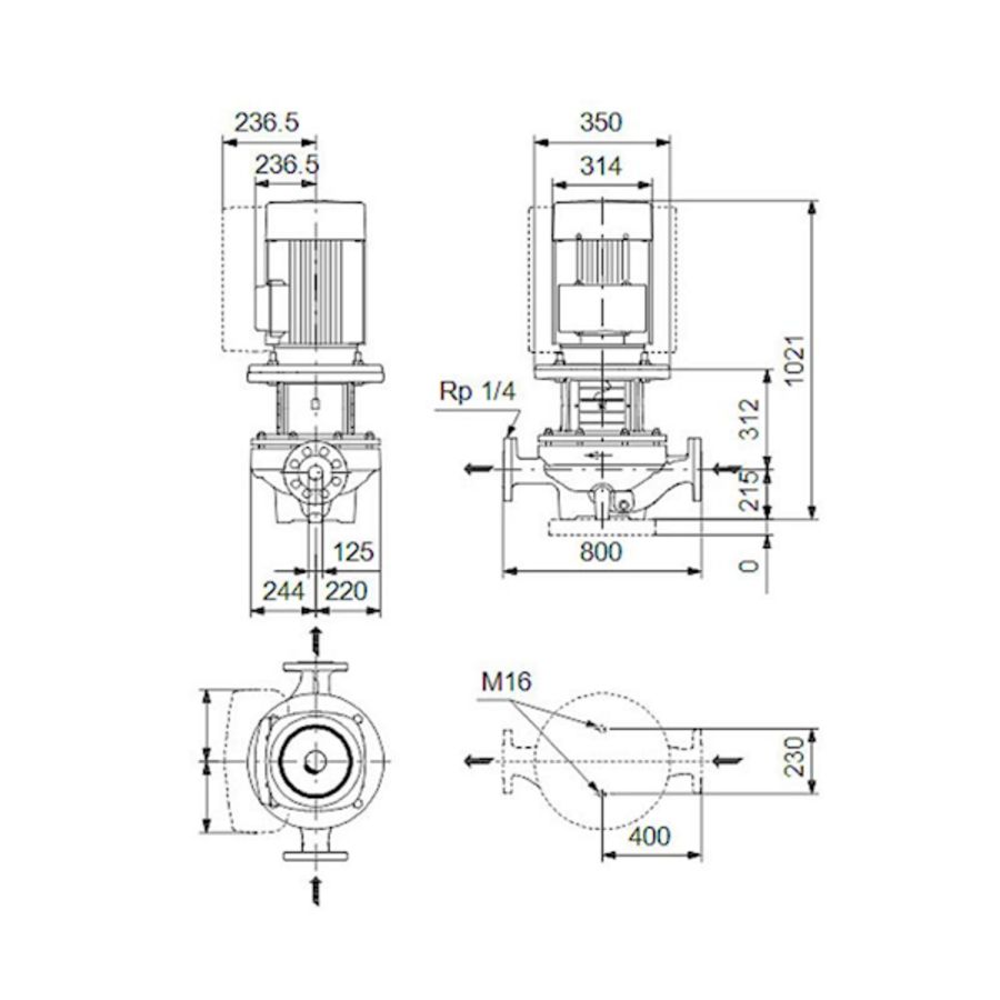 Inlinepomp TP 125-160/6-A-F-A-BQQE 400D 50HZ