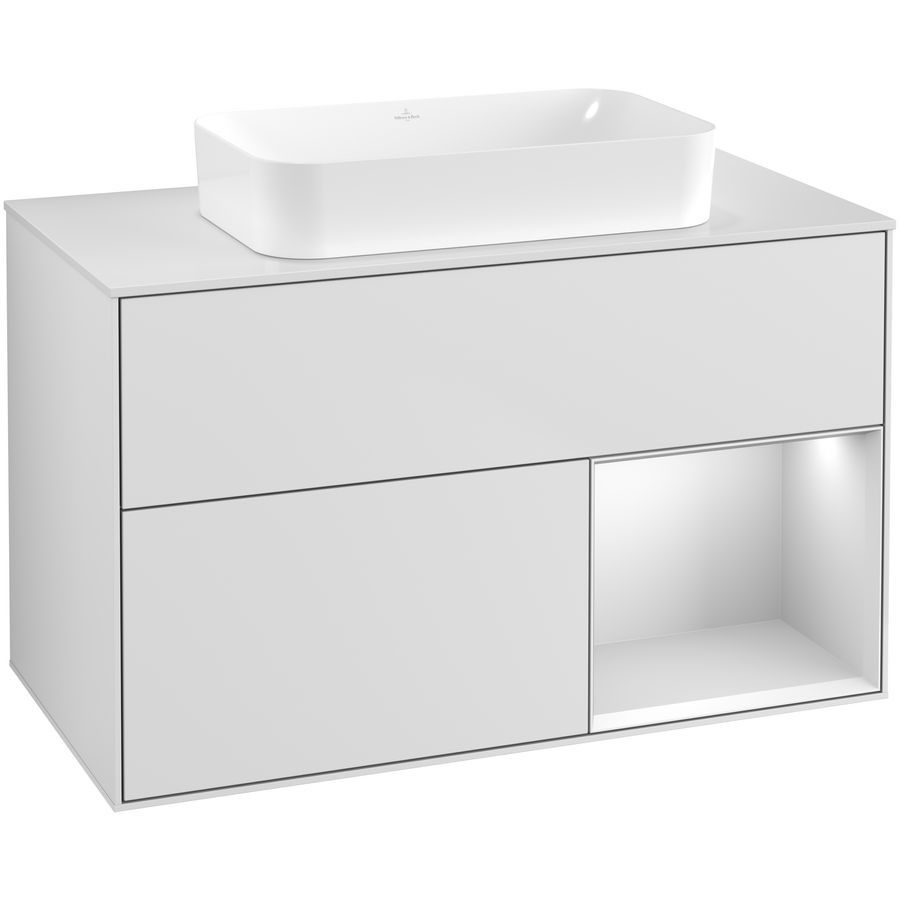 Wastafelonderkast Finion 1000x603x501mm White Matt Lacquer F661MTMT