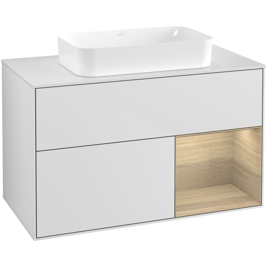 Wastafelonderkast Finion 1000x603x501mm White Matt Lacquer F661PCMT